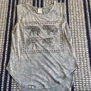 Grey boho tank